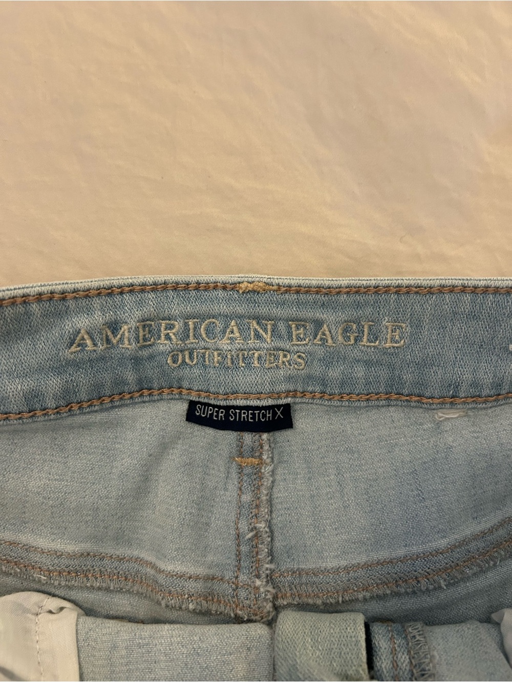 American Eagle Outfitters Light Blue Distressed Denim Shorts - Picture 3 of 4